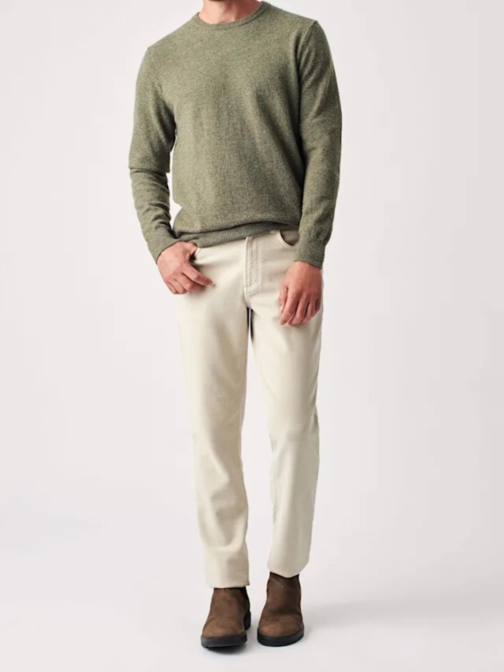 $172 Faherty Brand Jackson Crew Sweater In Forest Grove Green Size Medium! - Picture 3 of 11